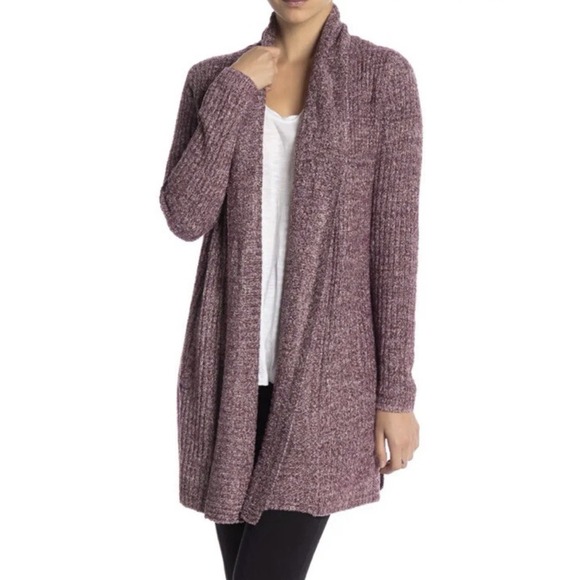 Barefoot Dreams Sweaters - Barefoot Dreams CozyChic Lite Montecito Cardigan Burgundy Open Front S